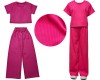 Комплект літній для дівчинки (рубчик мустанг) 34-42 Рожевий  / Бірюзовий / Бежевий 