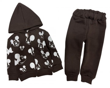 Костюм тринитка на флісі "міккі" коричневий (24)
