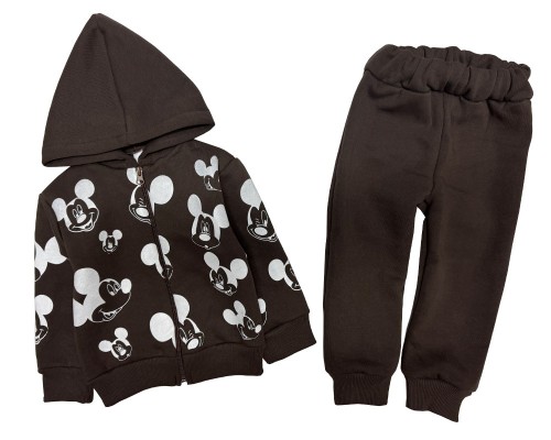 Костюм тринитка на флісі "міккі" коричневий (24-32)